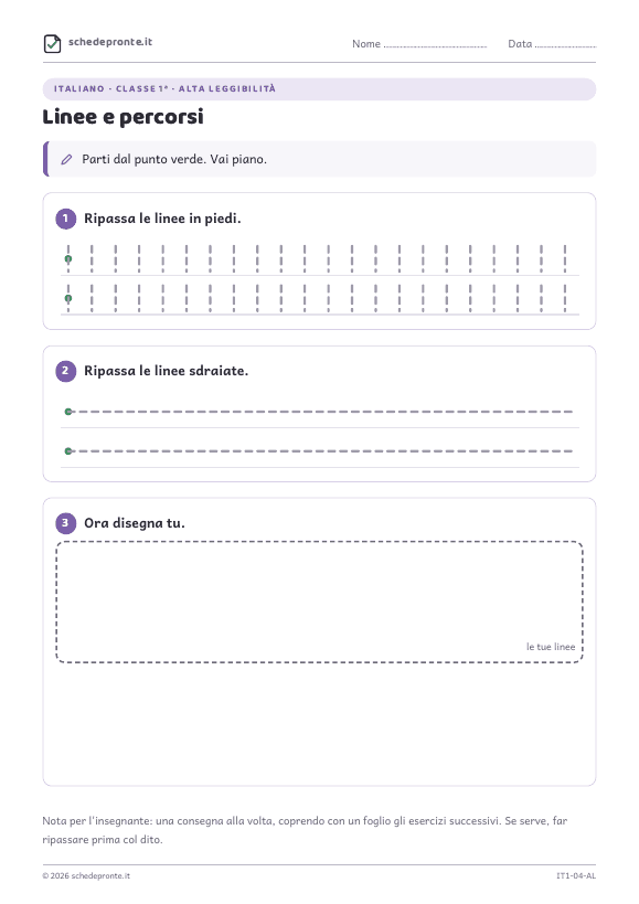 Anteprima della scheda Linee e percorsi