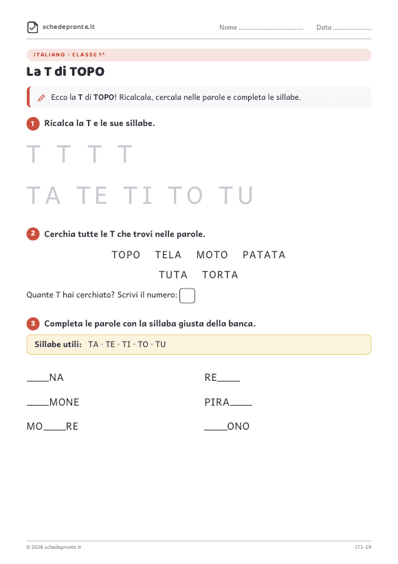 Anteprima della scheda La T di TOPO