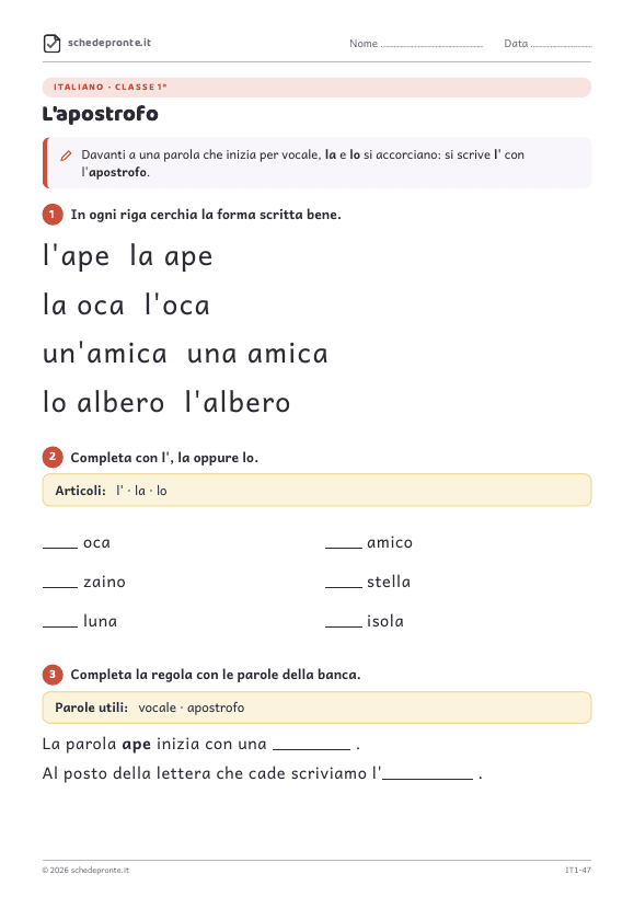 Anteprima della scheda L'apostrofo