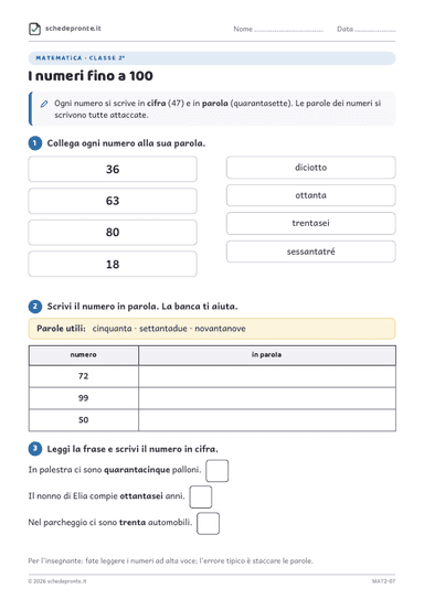 Anteprima scheda MAT2-07