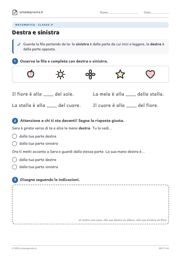 Anteprima della scheda Destra e sinistra