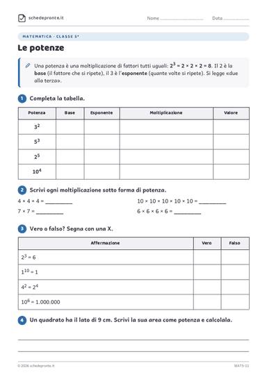 Anteprima scheda MAT5-11
