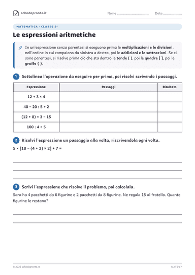 Anteprima scheda MAT5-17