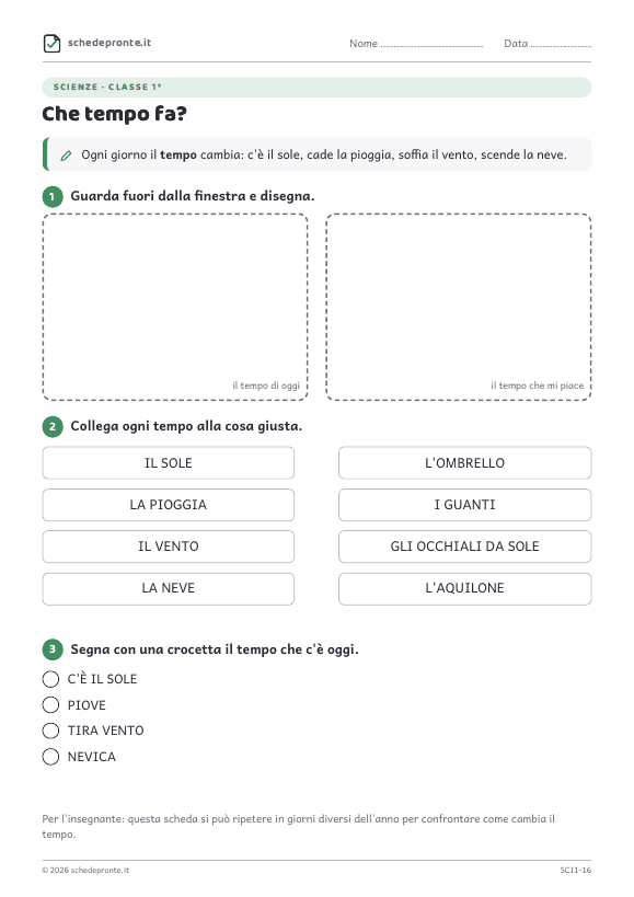 Anteprima della scheda Che tempo fa?